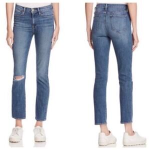 FRAME Le High Straight Jeans in Broadway Medium Distressed Wash Size 28